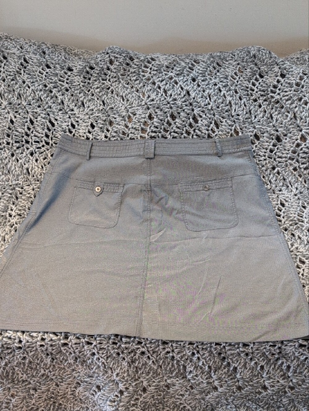 473 - NWOT Tilley Gray A-Line Skirt , Coastal Chic Travel Capsule Quiet Luxury - Picture 4 of 9